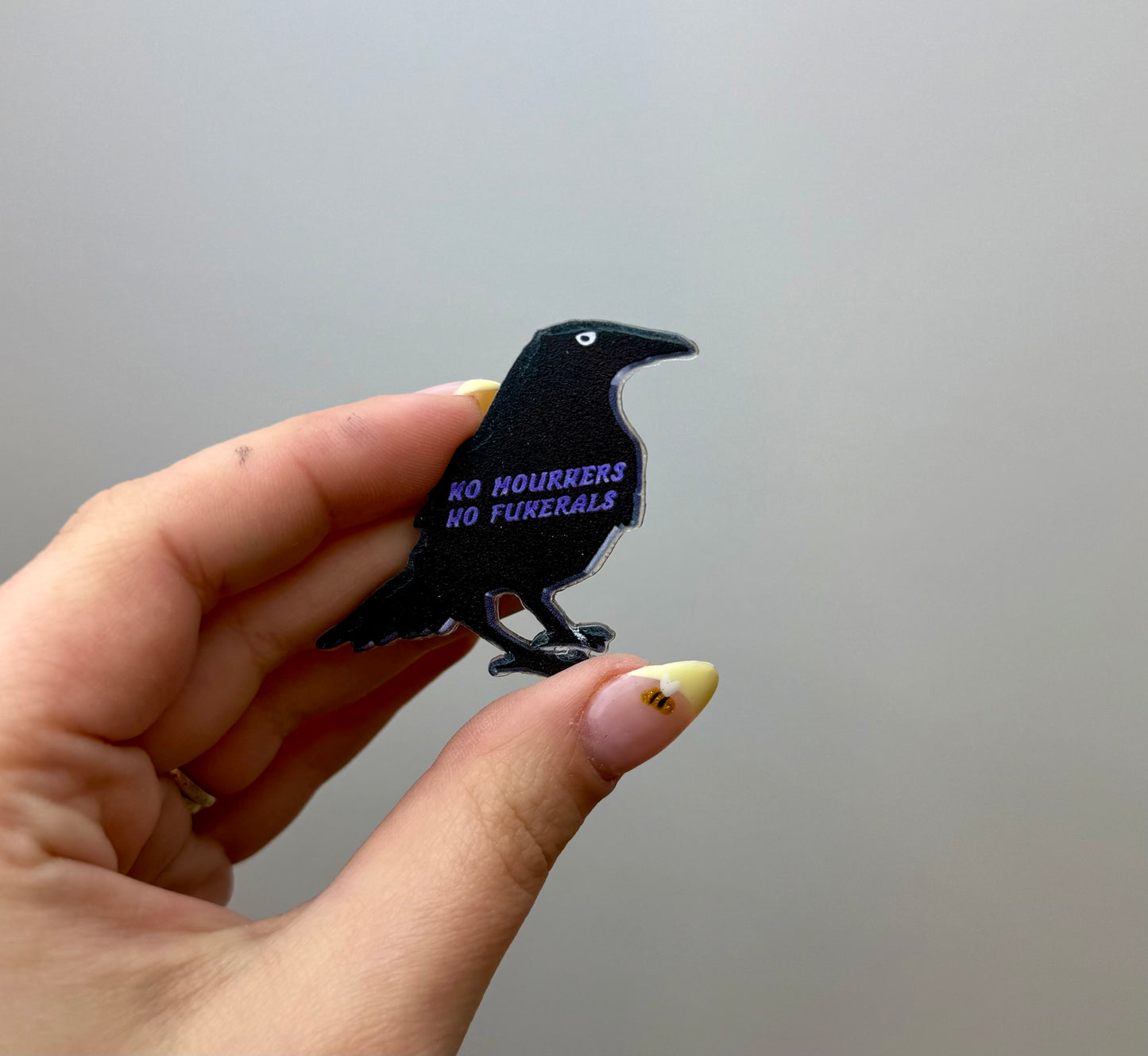 No mourners no funerals raven pin ￼