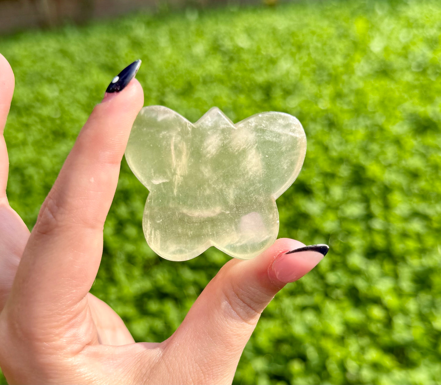 Flourite butterfly carving