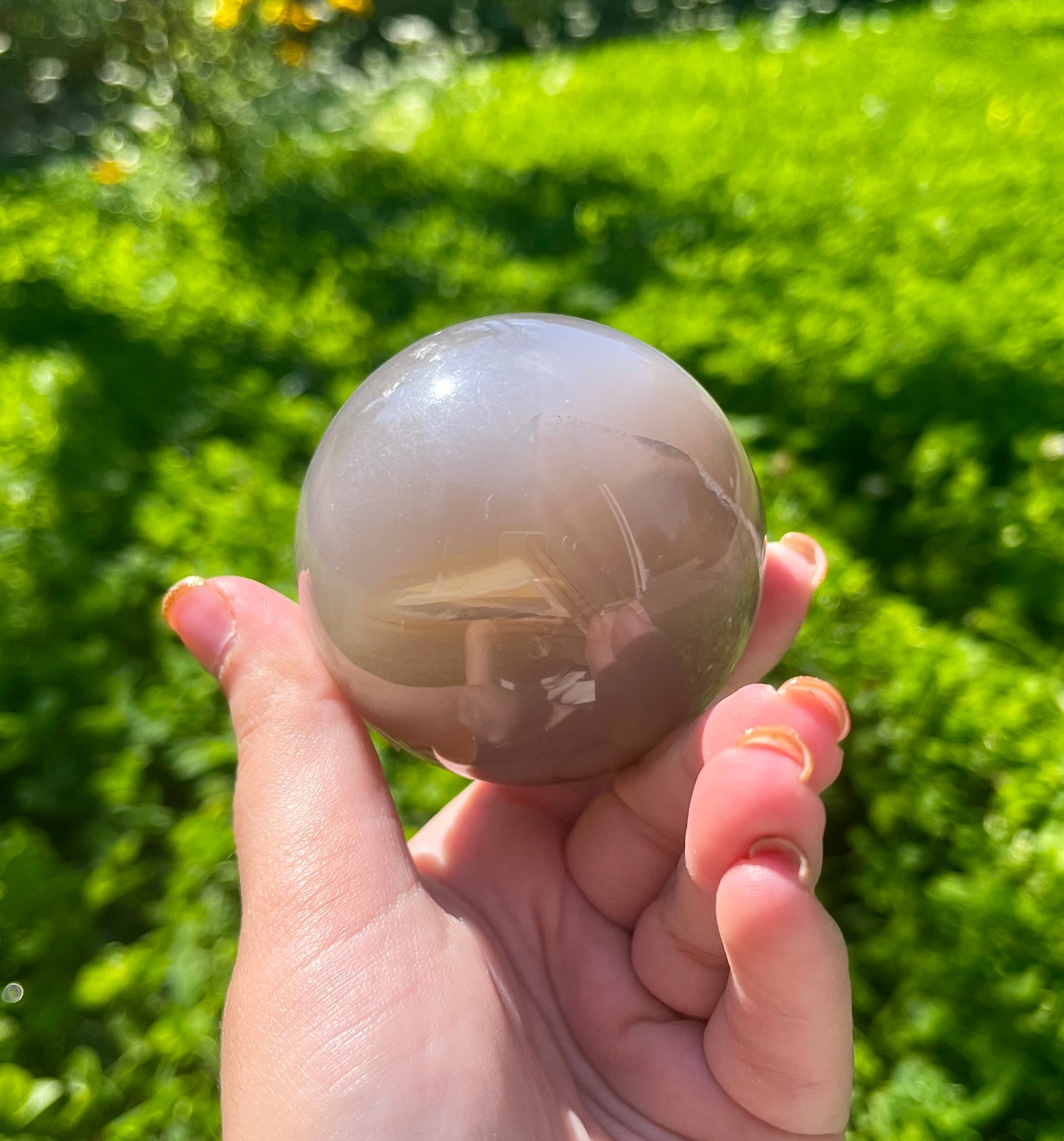 Flower agate sphere