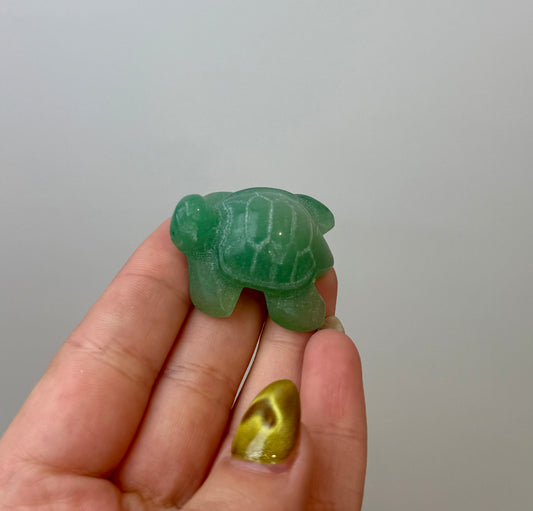 Green aventurine turtle carving