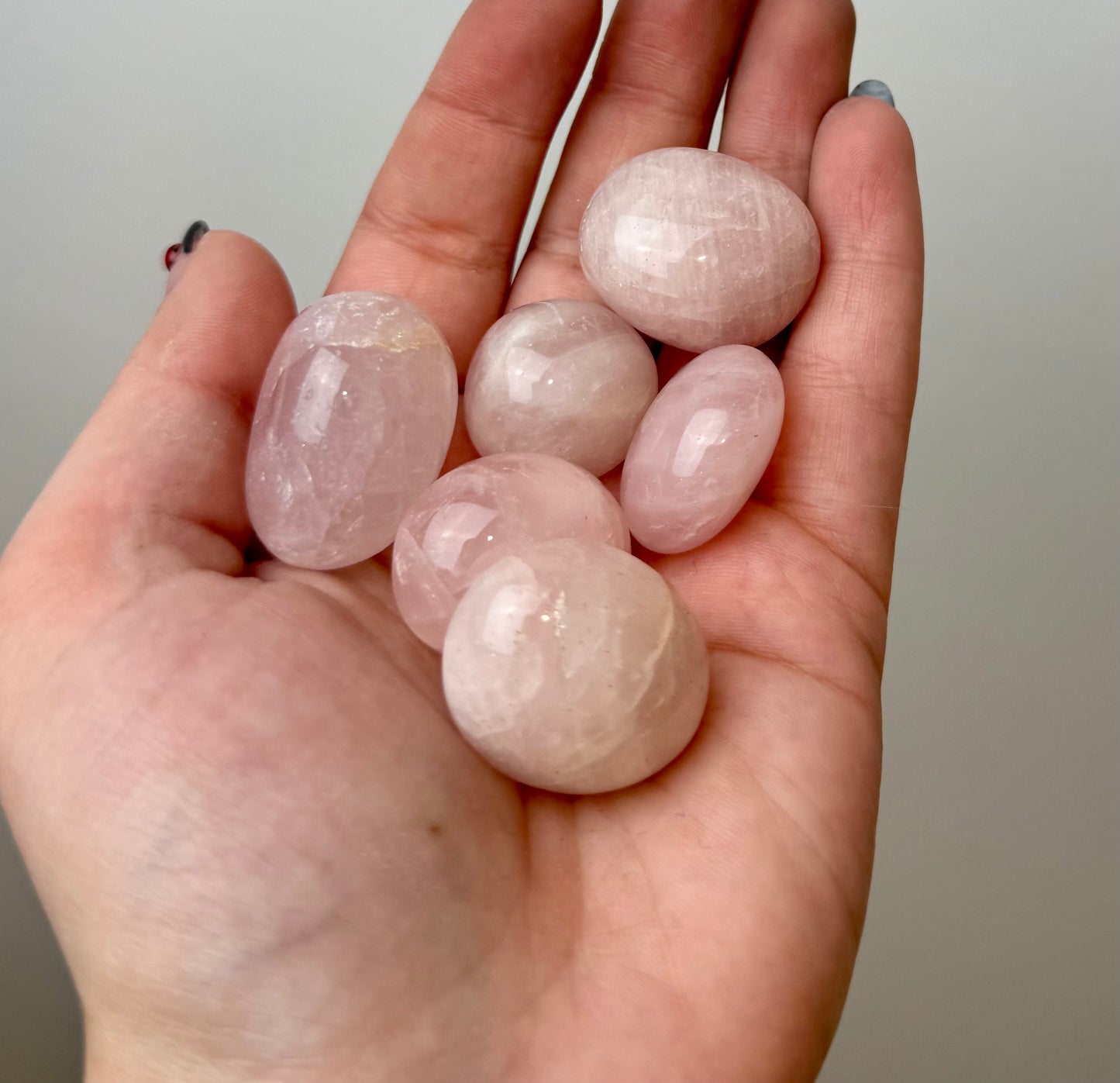 Rose quartz tumbles