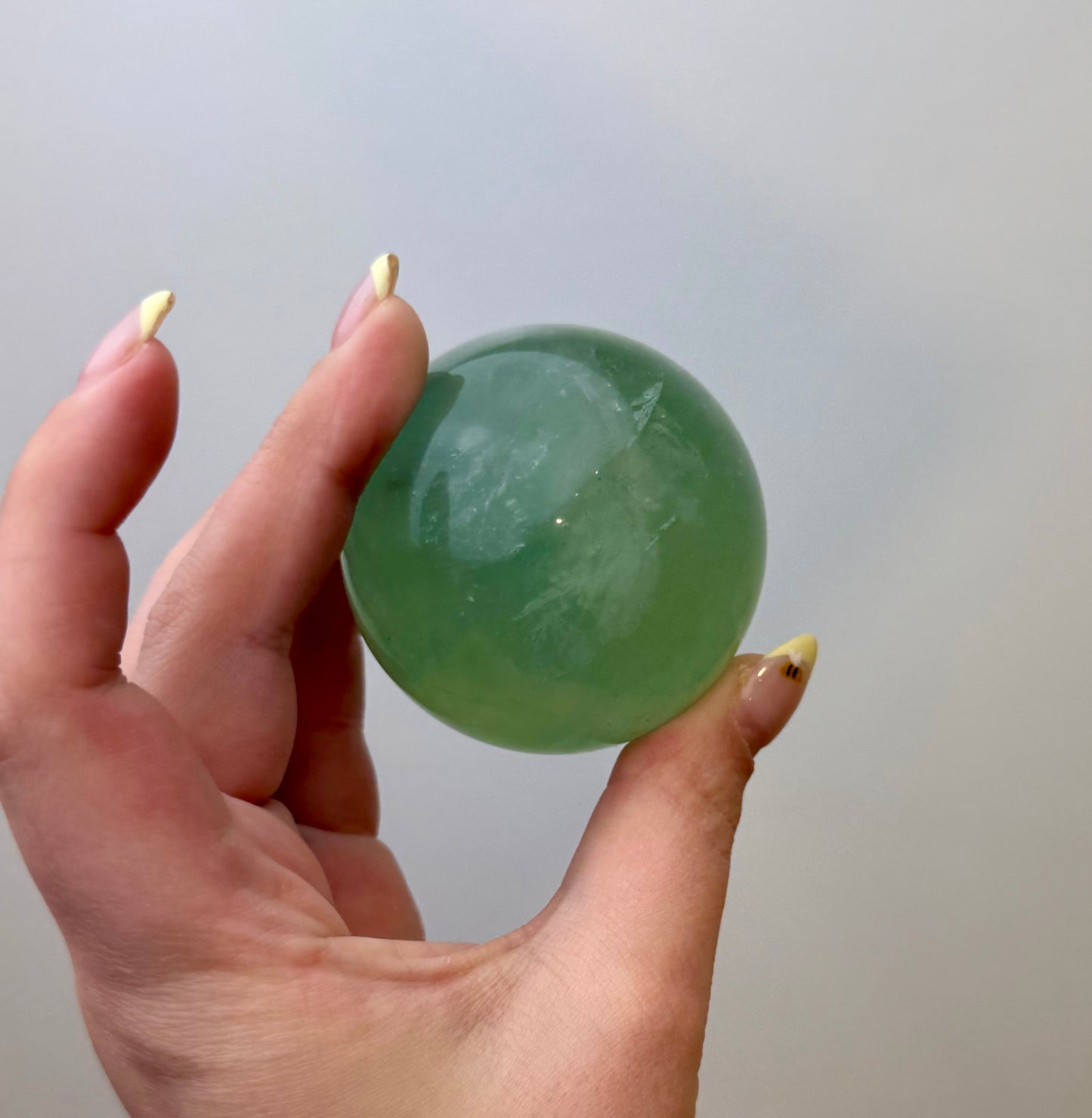 Green fluorite sphere