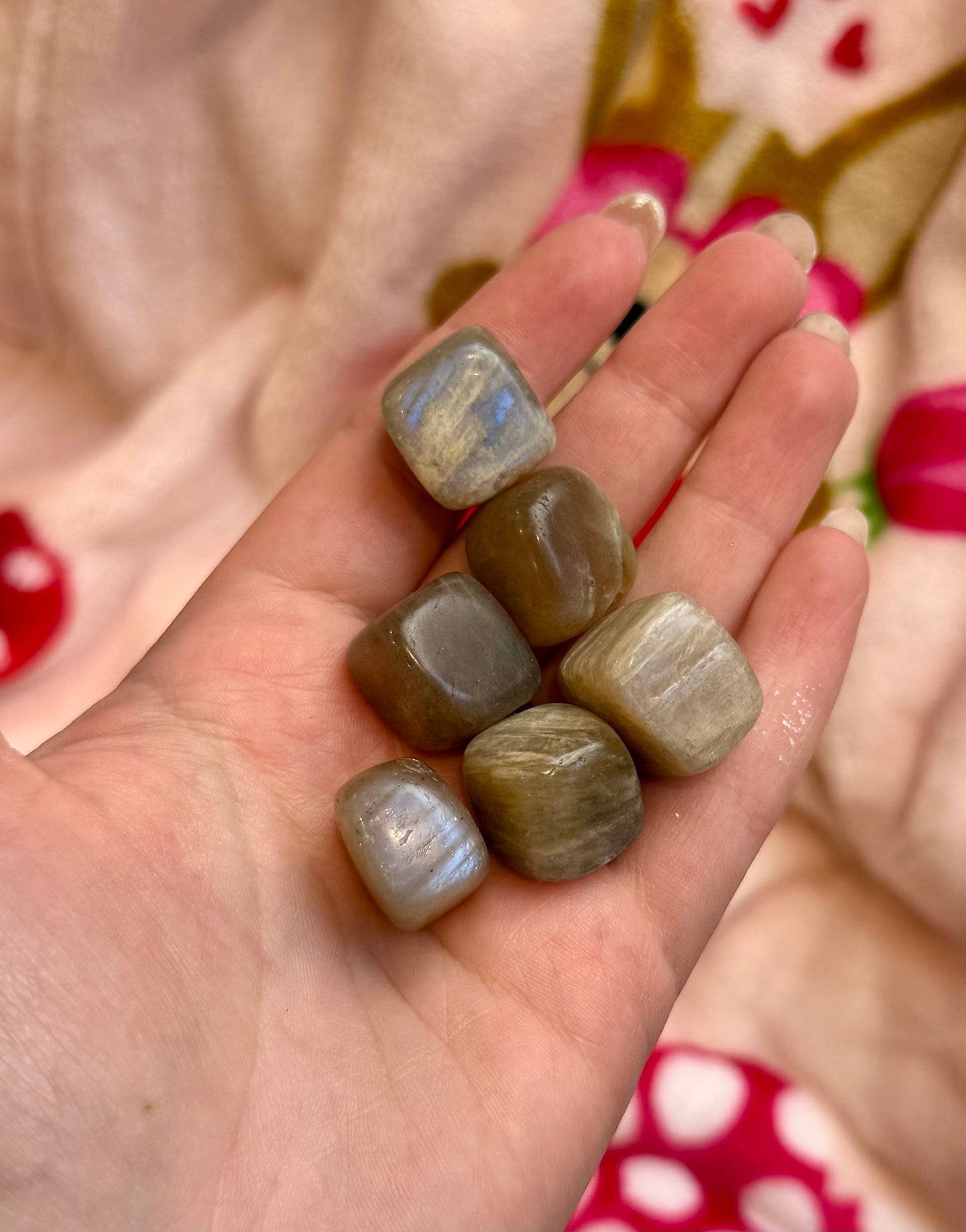 Blue moonstone tumbles