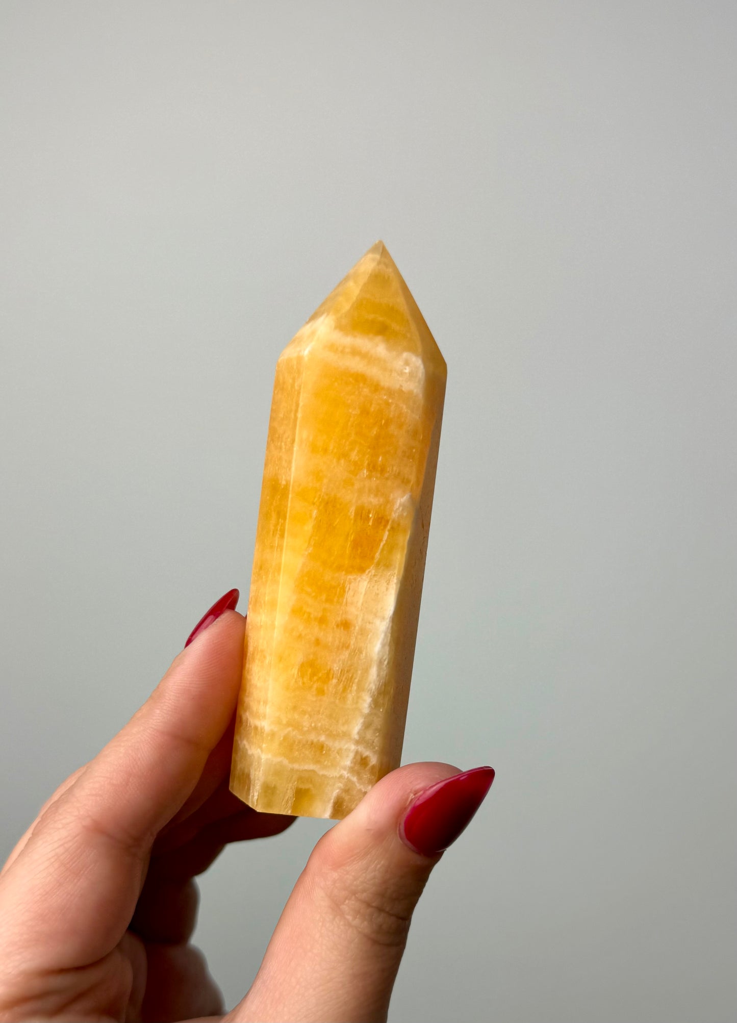 Orange calcite tower