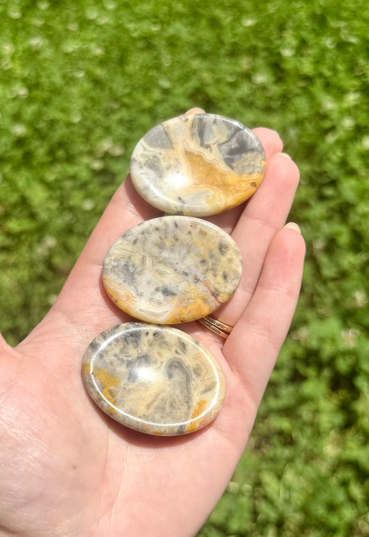 Crazy lace agate worry stones