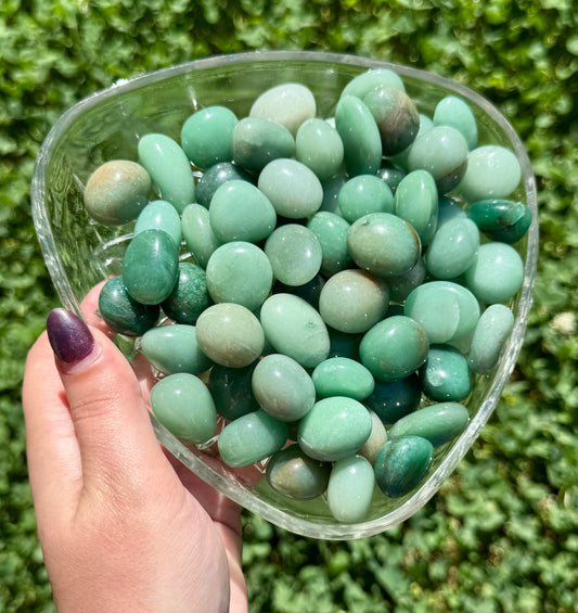 Green aventurine tumbles