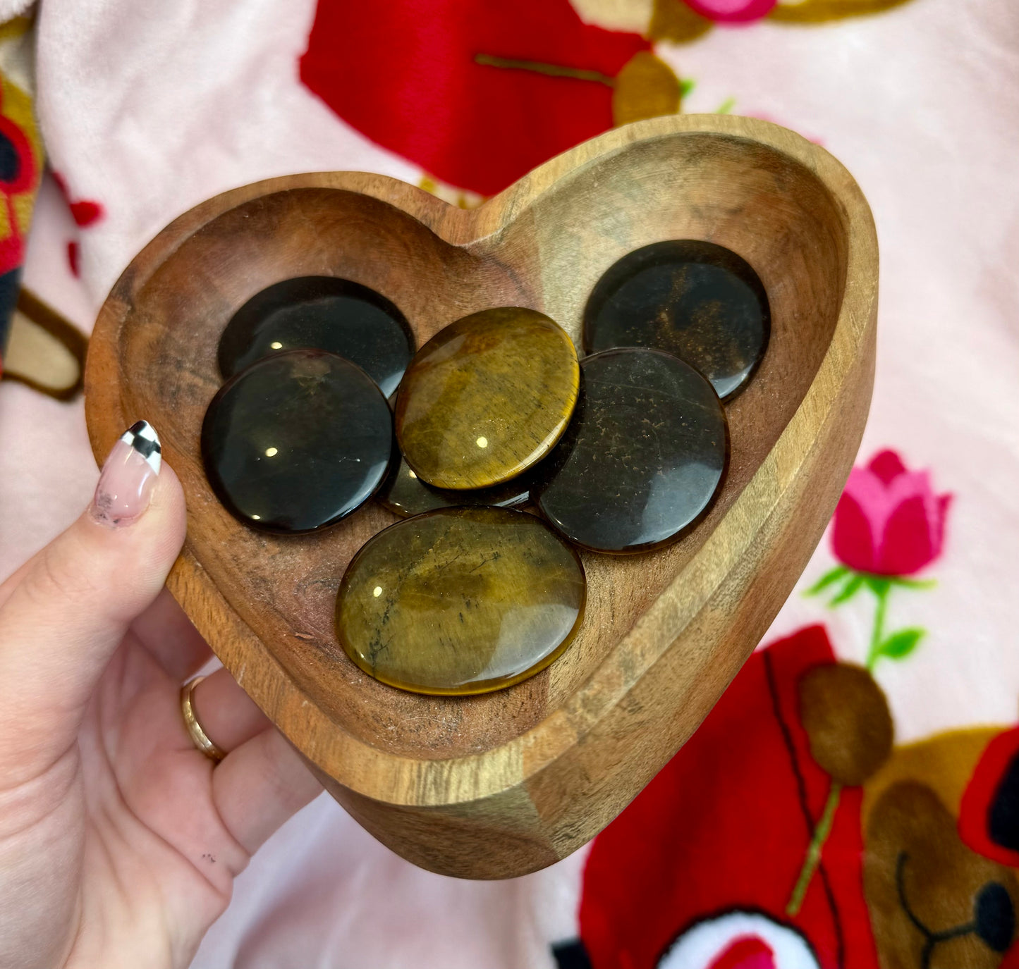 Not very flashy tigers eye flat stones