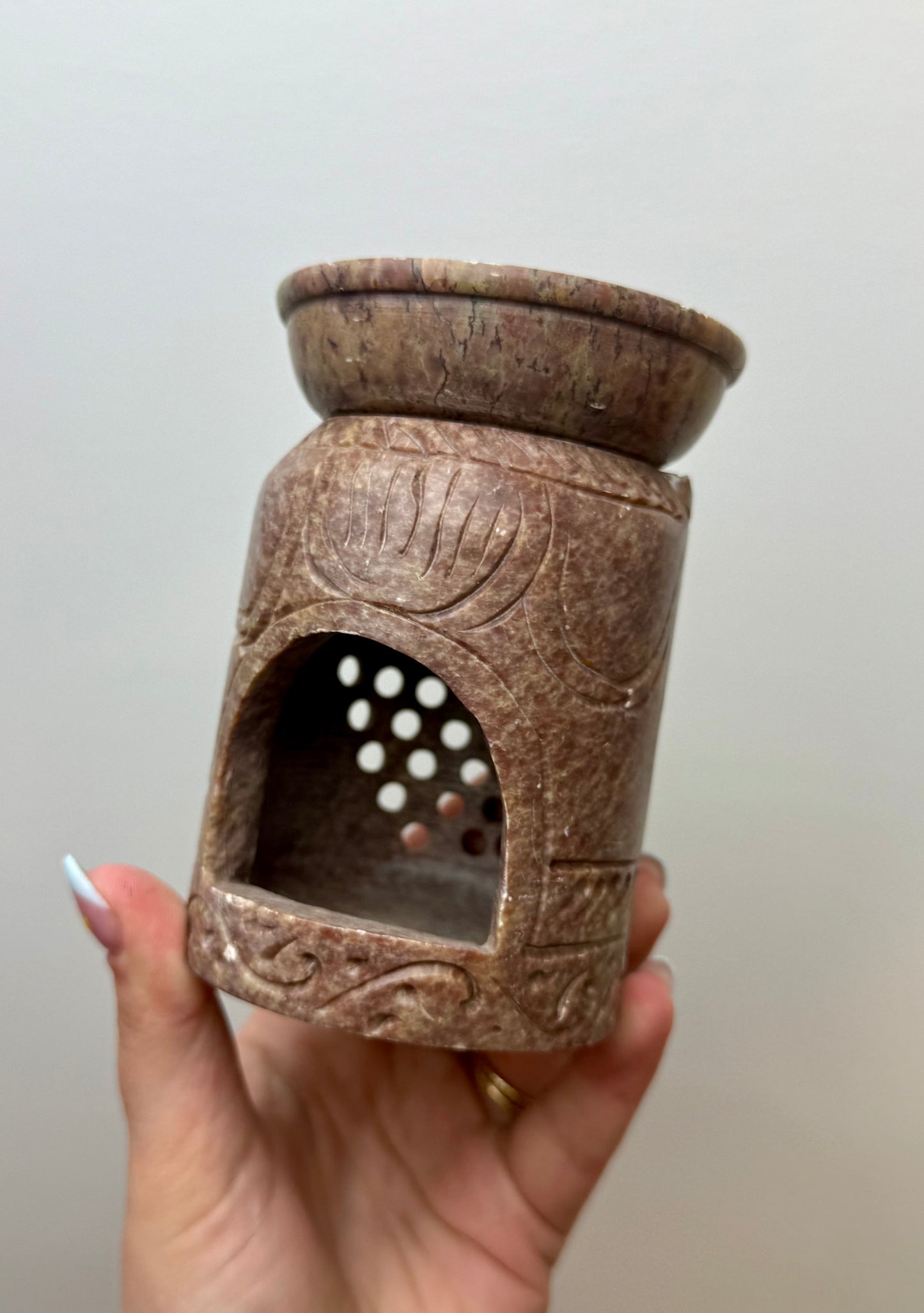Stone owl wax melter thrifted find