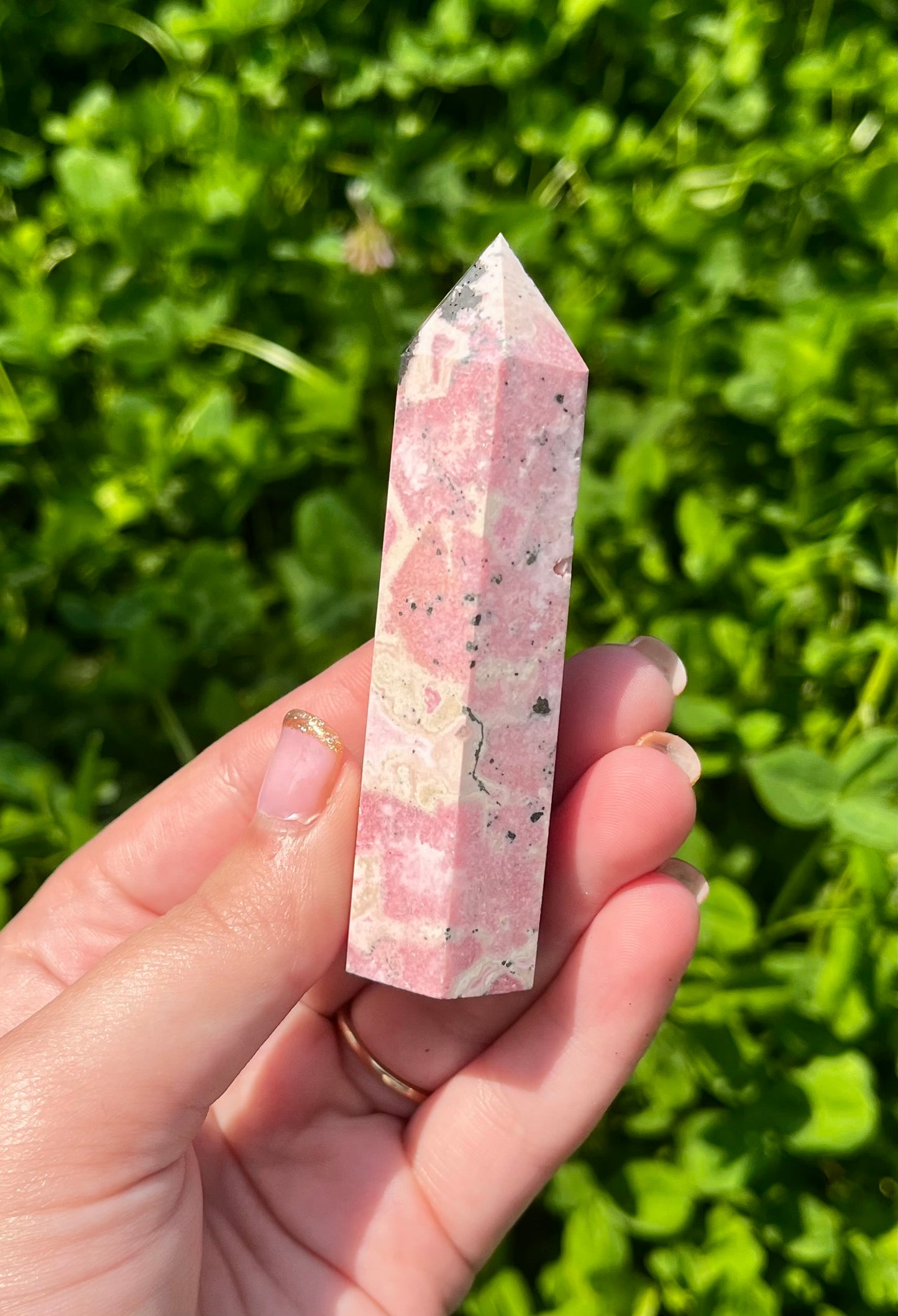 Peruvian rhodonite tower