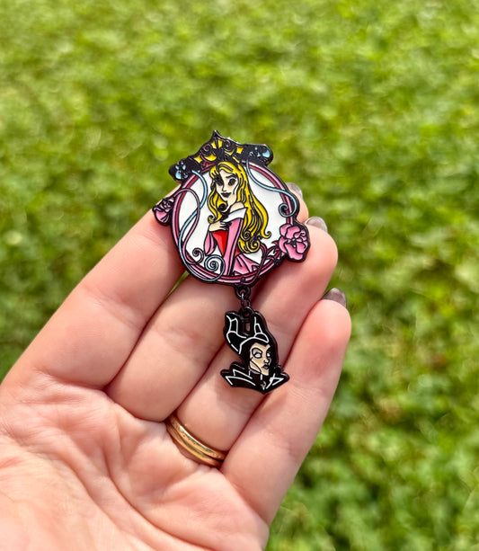 Sleeping beauty enamel pin