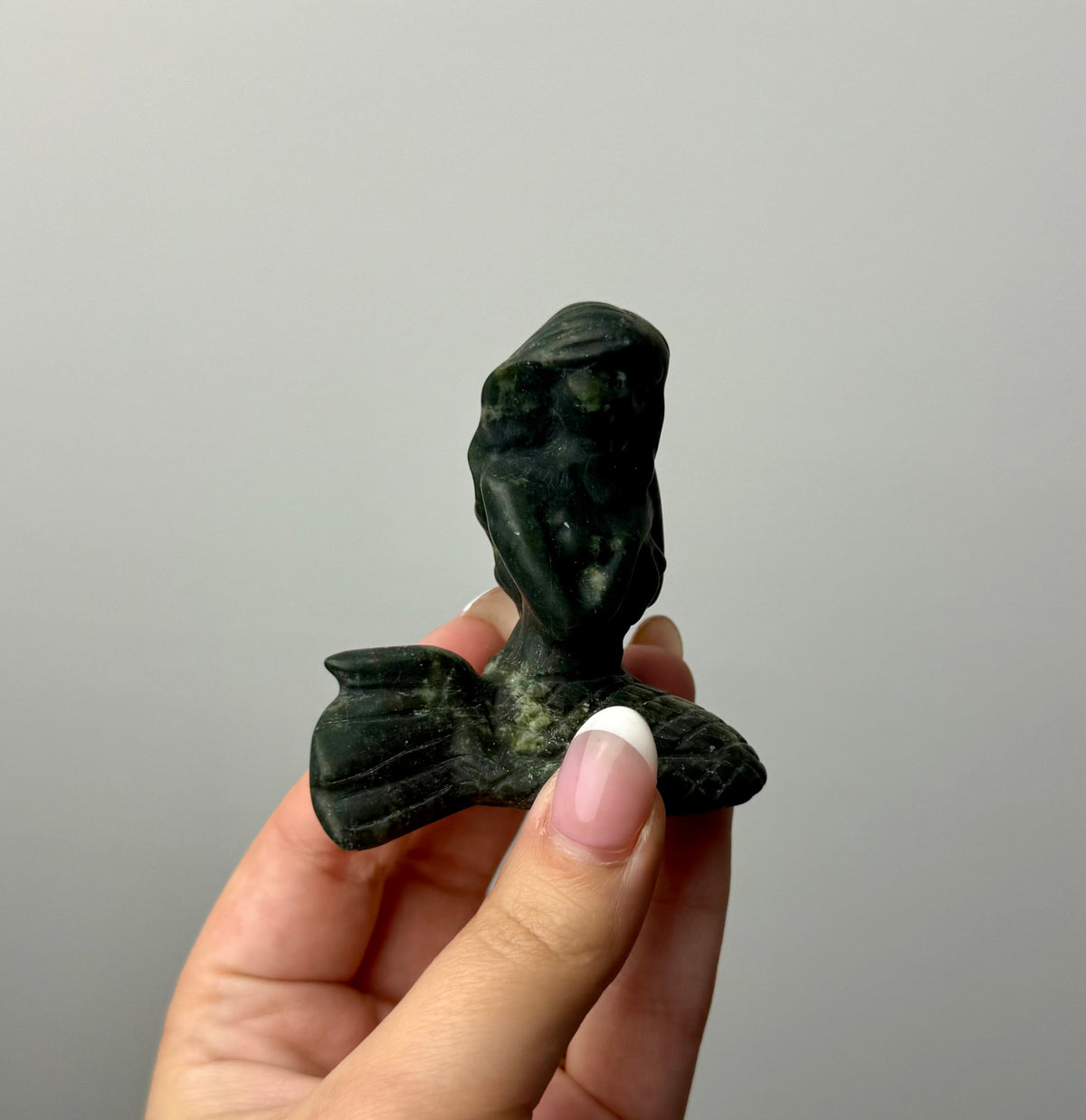 Jade mermaid carving