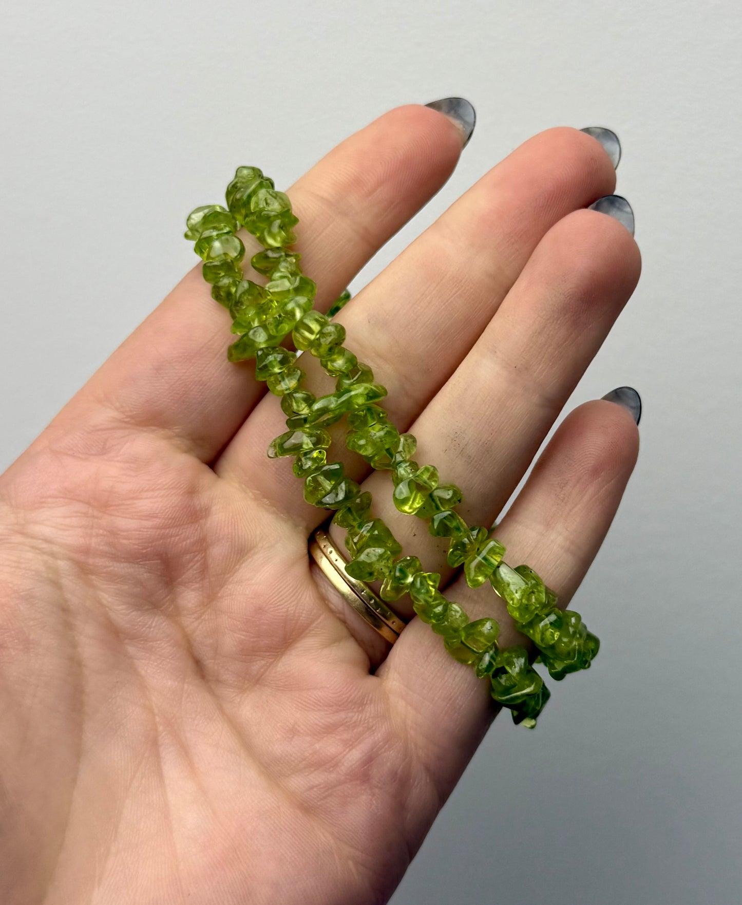 Peridot chip bracelets