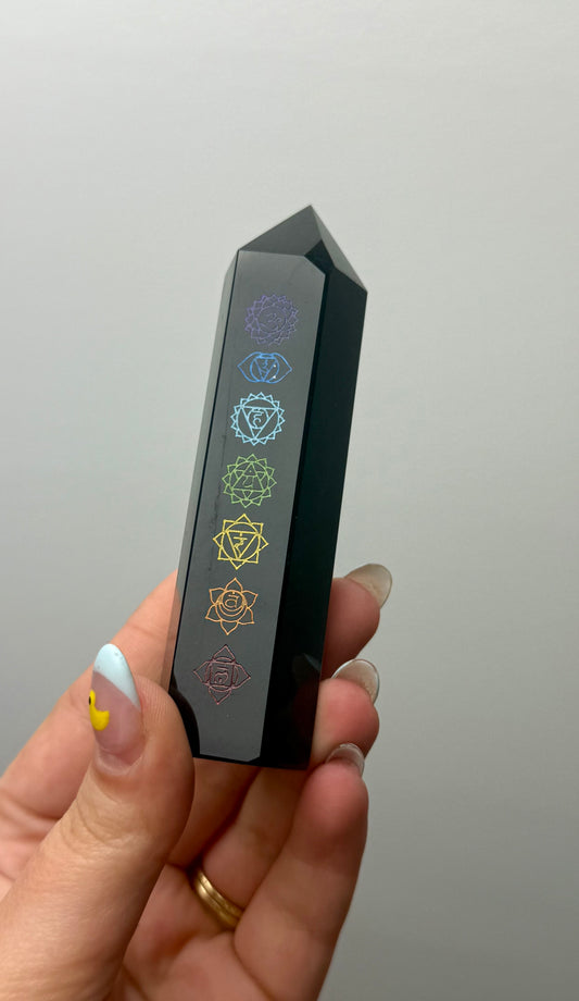 Obsidian chakra tower