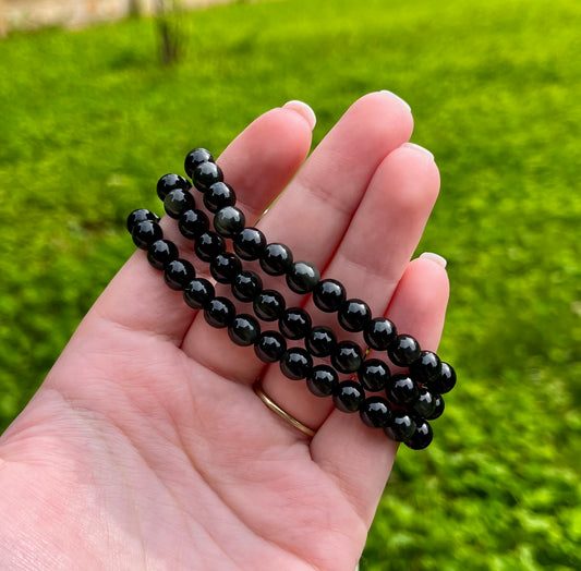 Rainbow obsidian bracelets