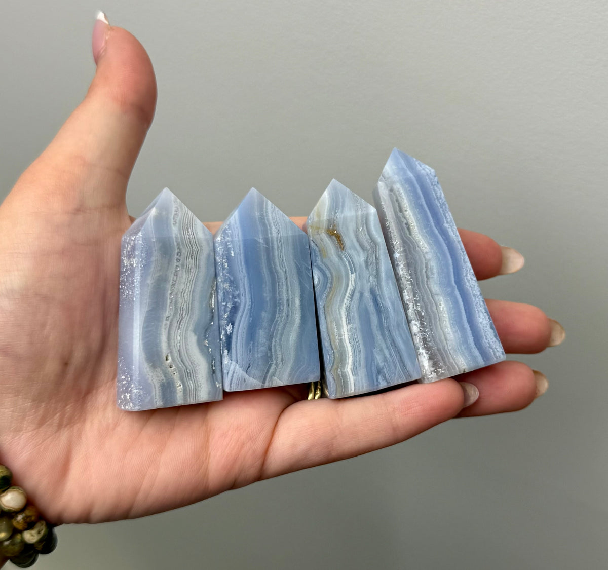 Blue lace agate towers