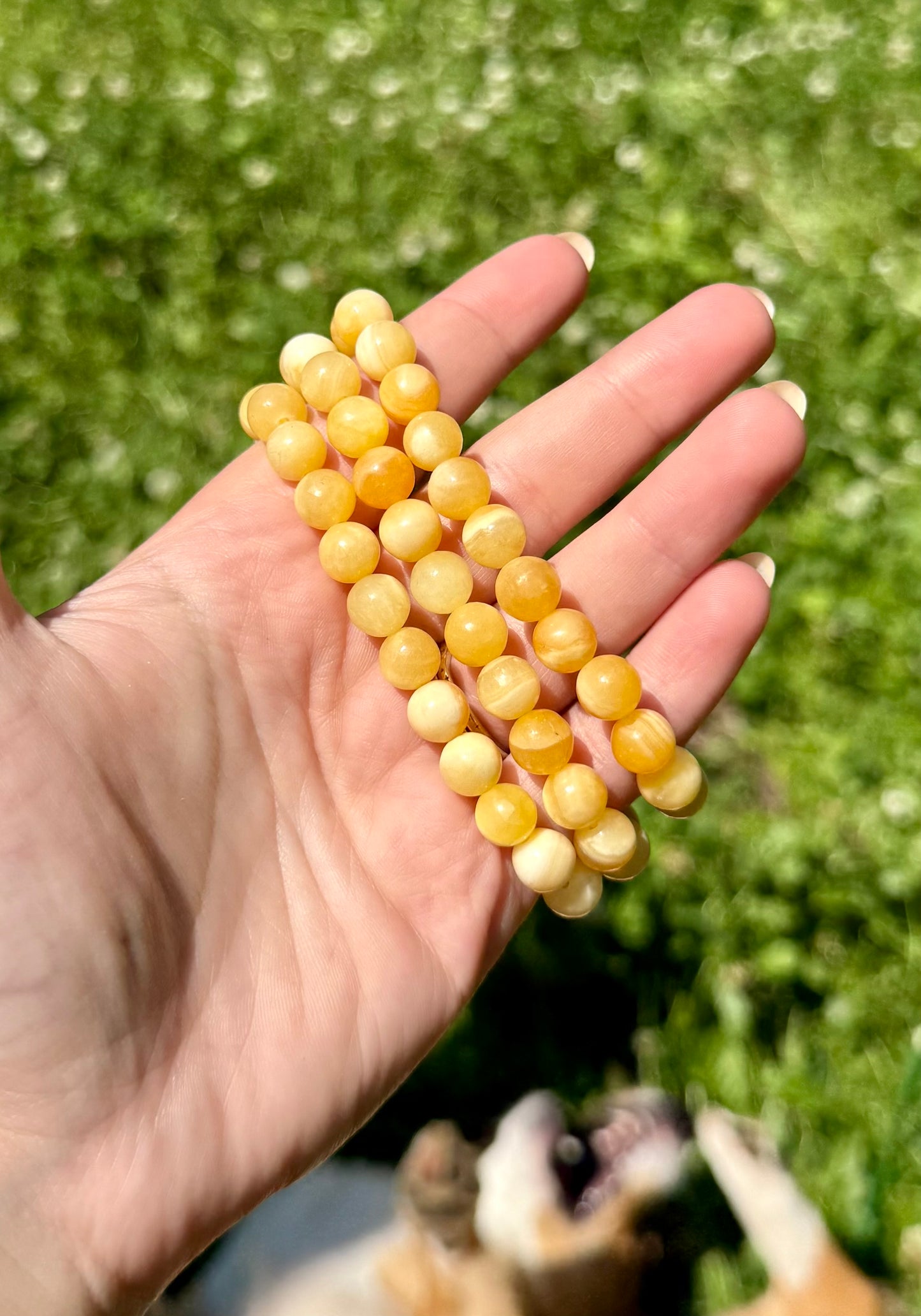 Orange calcite bracelets