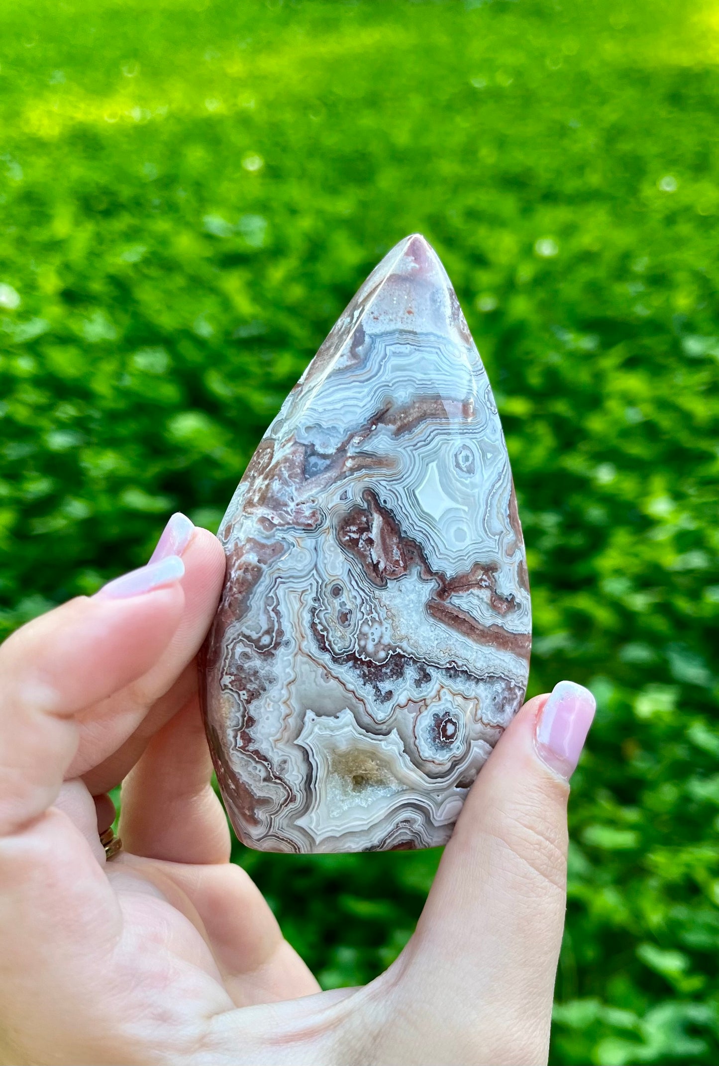 Mexican lace agate tear freeform