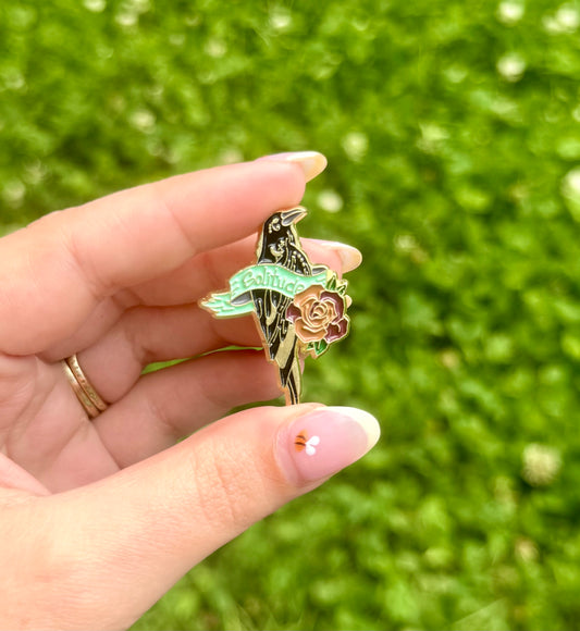 Solitude Raven enamel pin