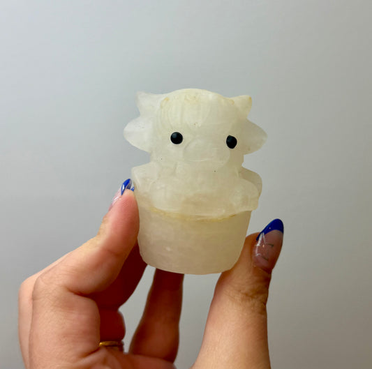Quartz cow carving