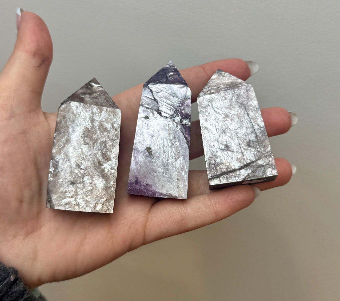 Purple mica/gem lepidolite towers