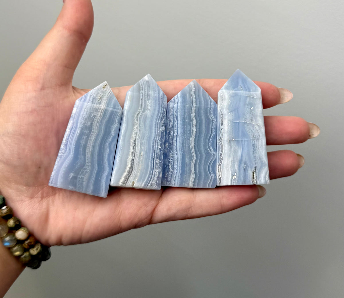 Blue lace agate towers