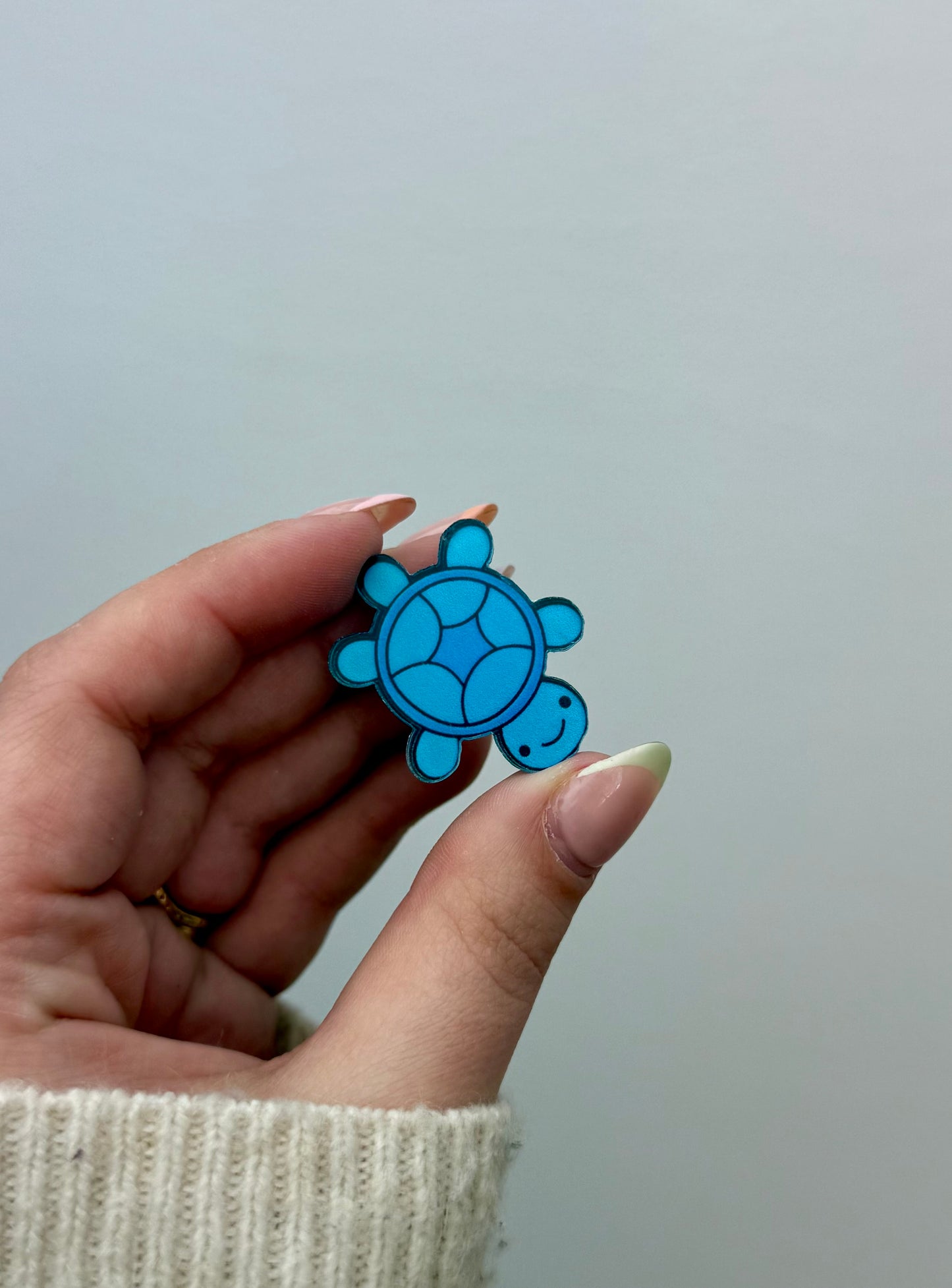 Blue turtle pin