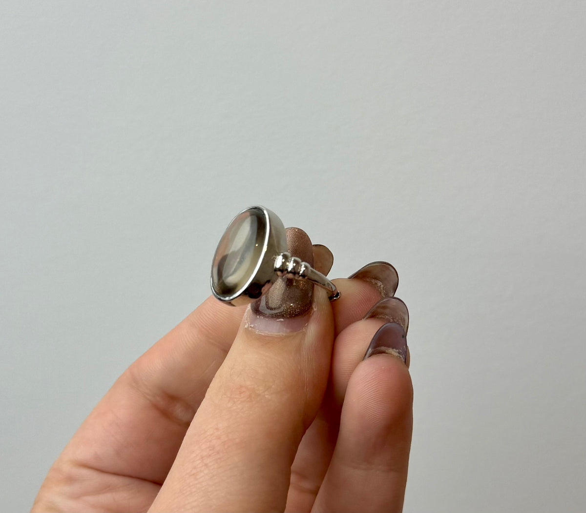 Smoky quartz adjustable rings