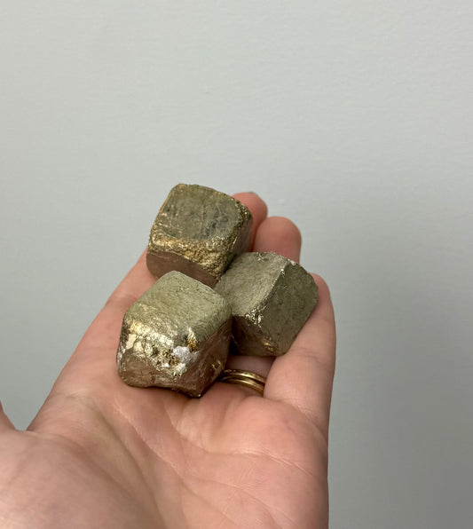 Pyrite rough raw cubes