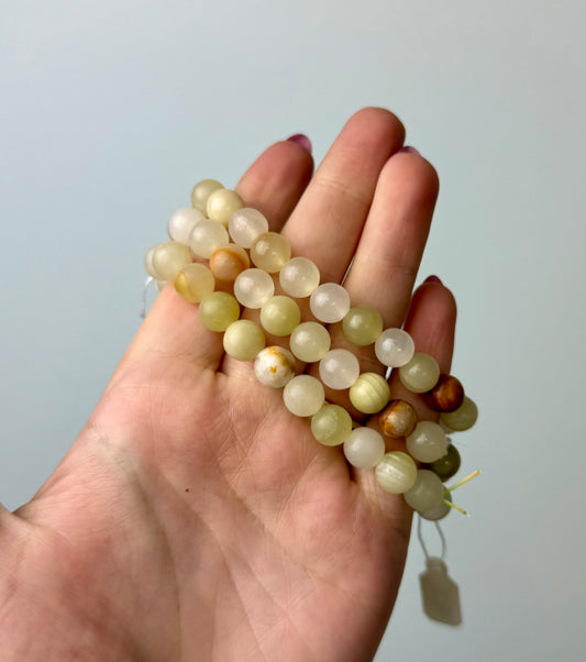 Green calcite “green onyx” bracelets