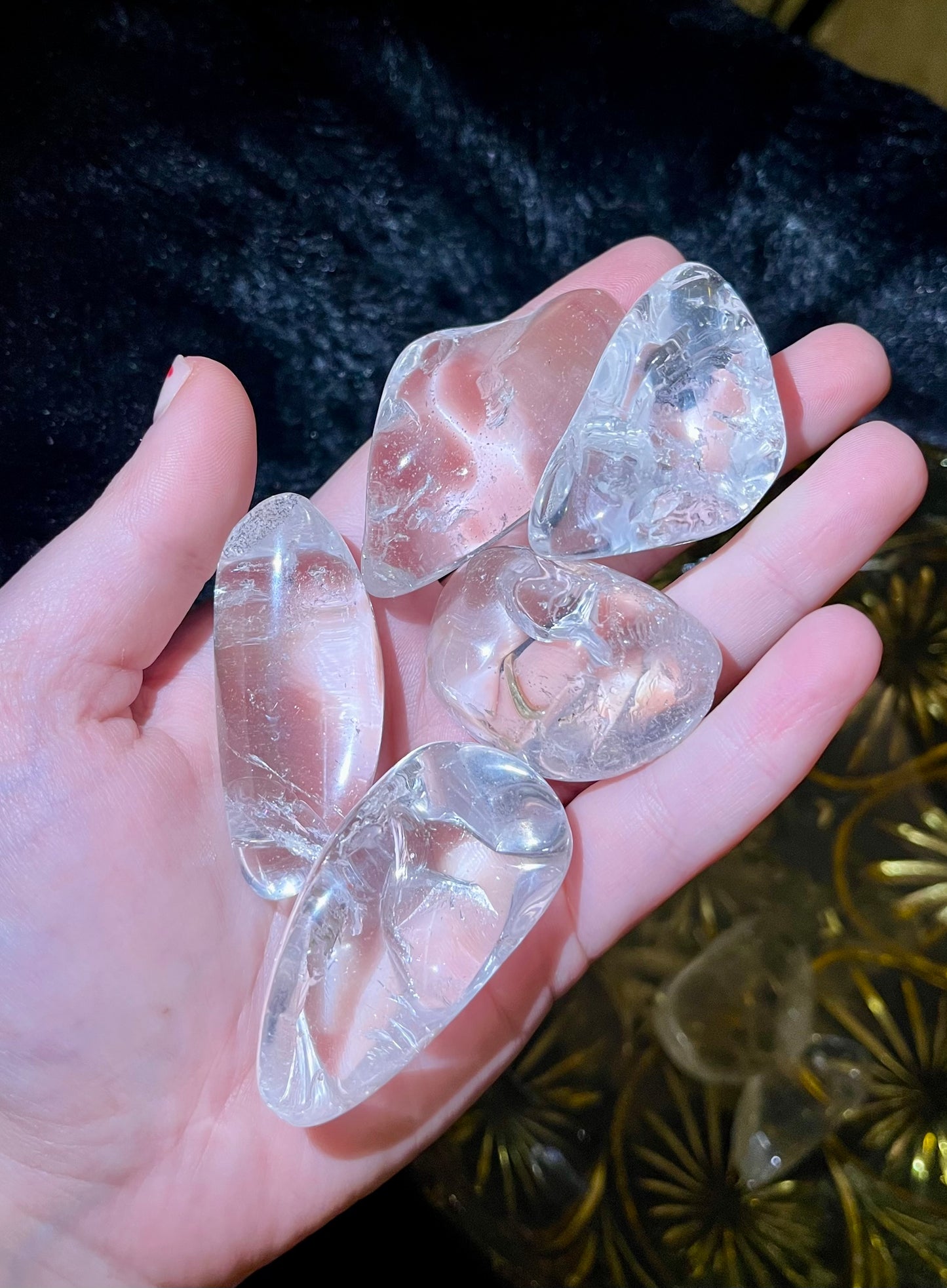 Clear quartz tumbles