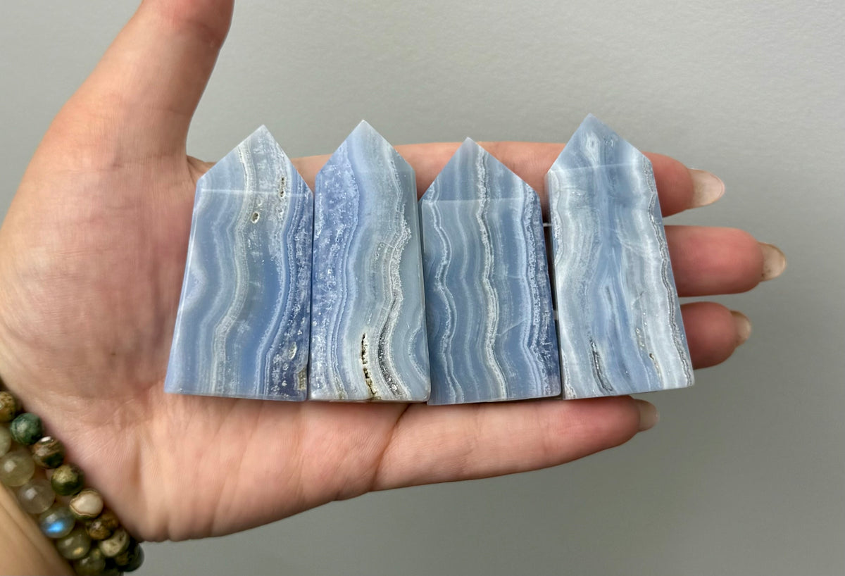 Blue lace agate towers