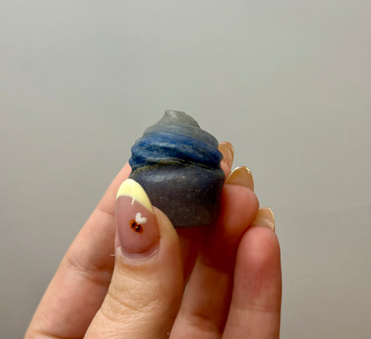 Blue aventurine cupcake carving