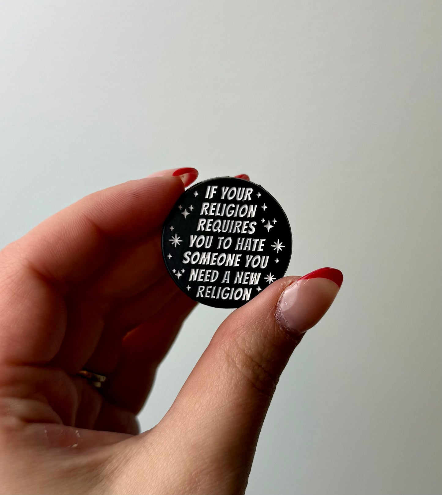 Religion hate enamel pins ￼