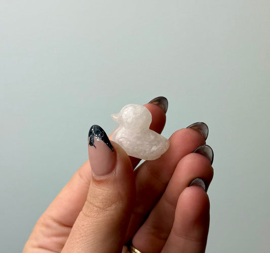 Quartz duck carving