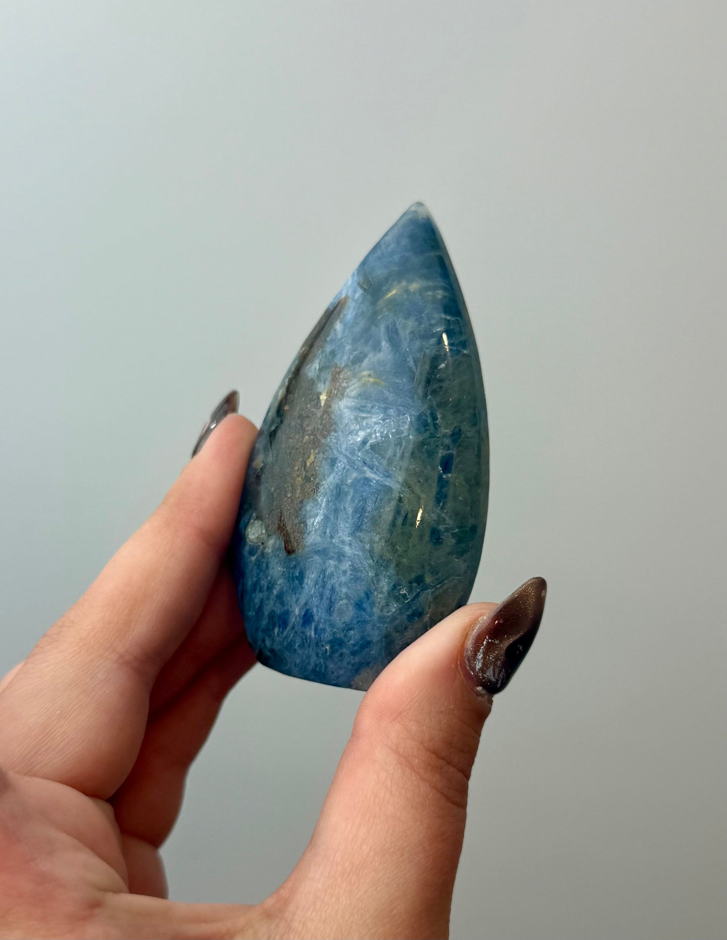 Blue kyanite tear freeform