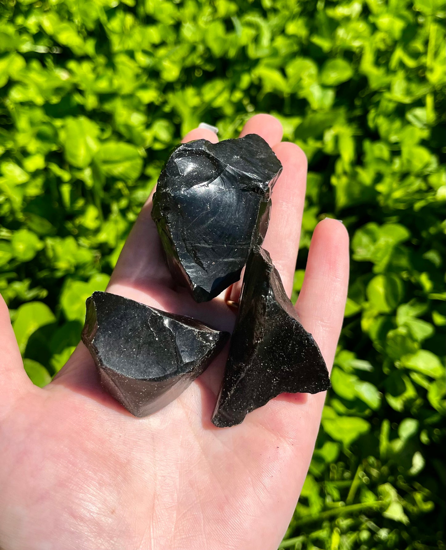 Raw black obsidian