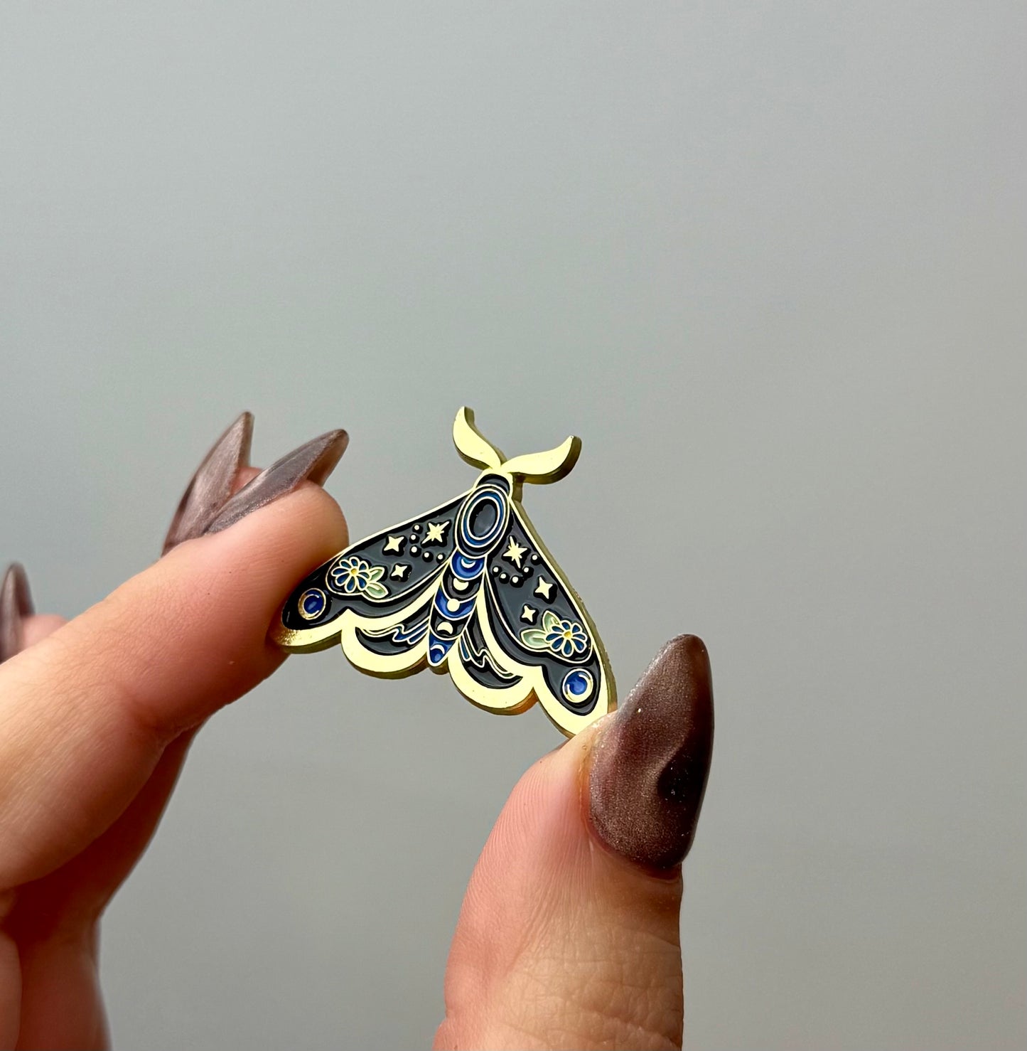 Moth enamel pin
