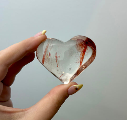 Dyed Quartz heart carving