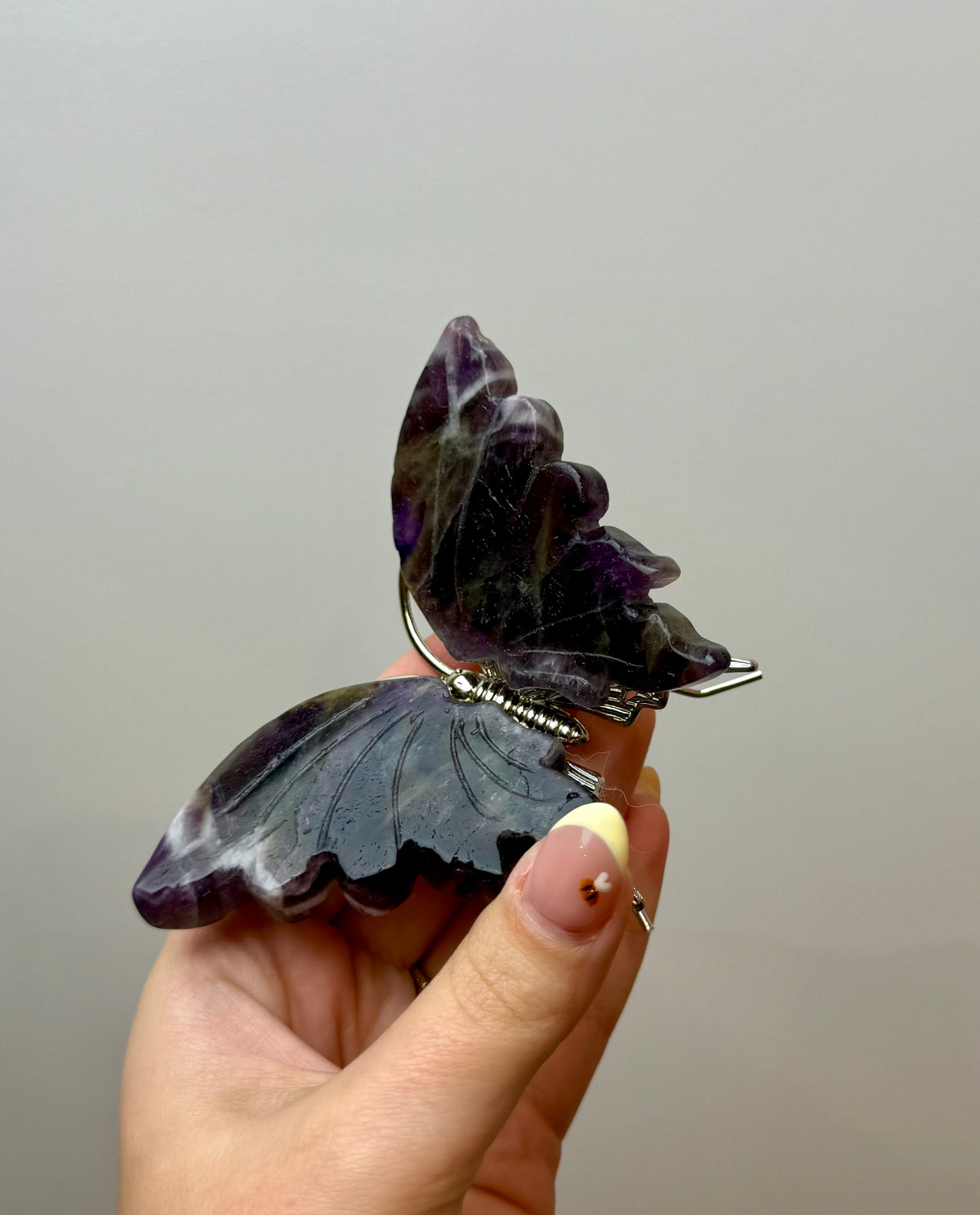 Amethyst butterfly carving
