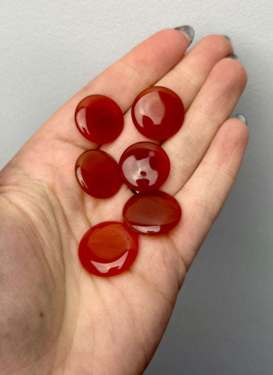 Carnelian cabochon circles ￼