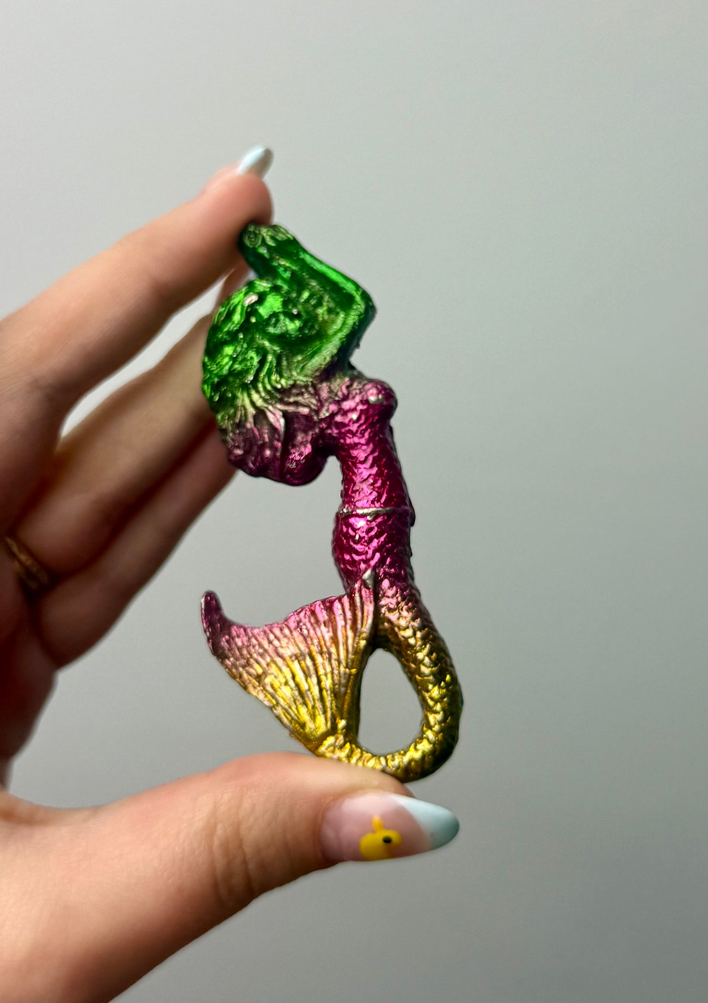Bismuth mermaid carving