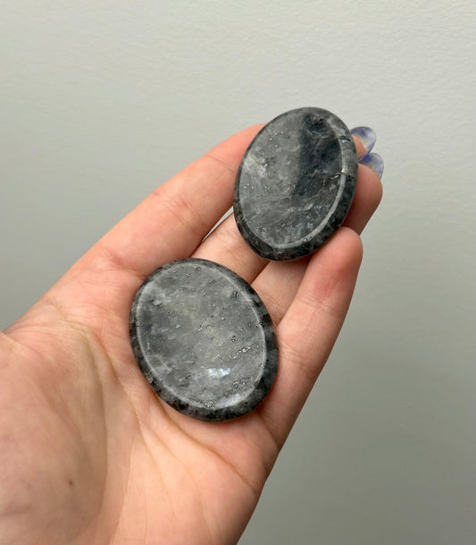 Larvikite worry stones