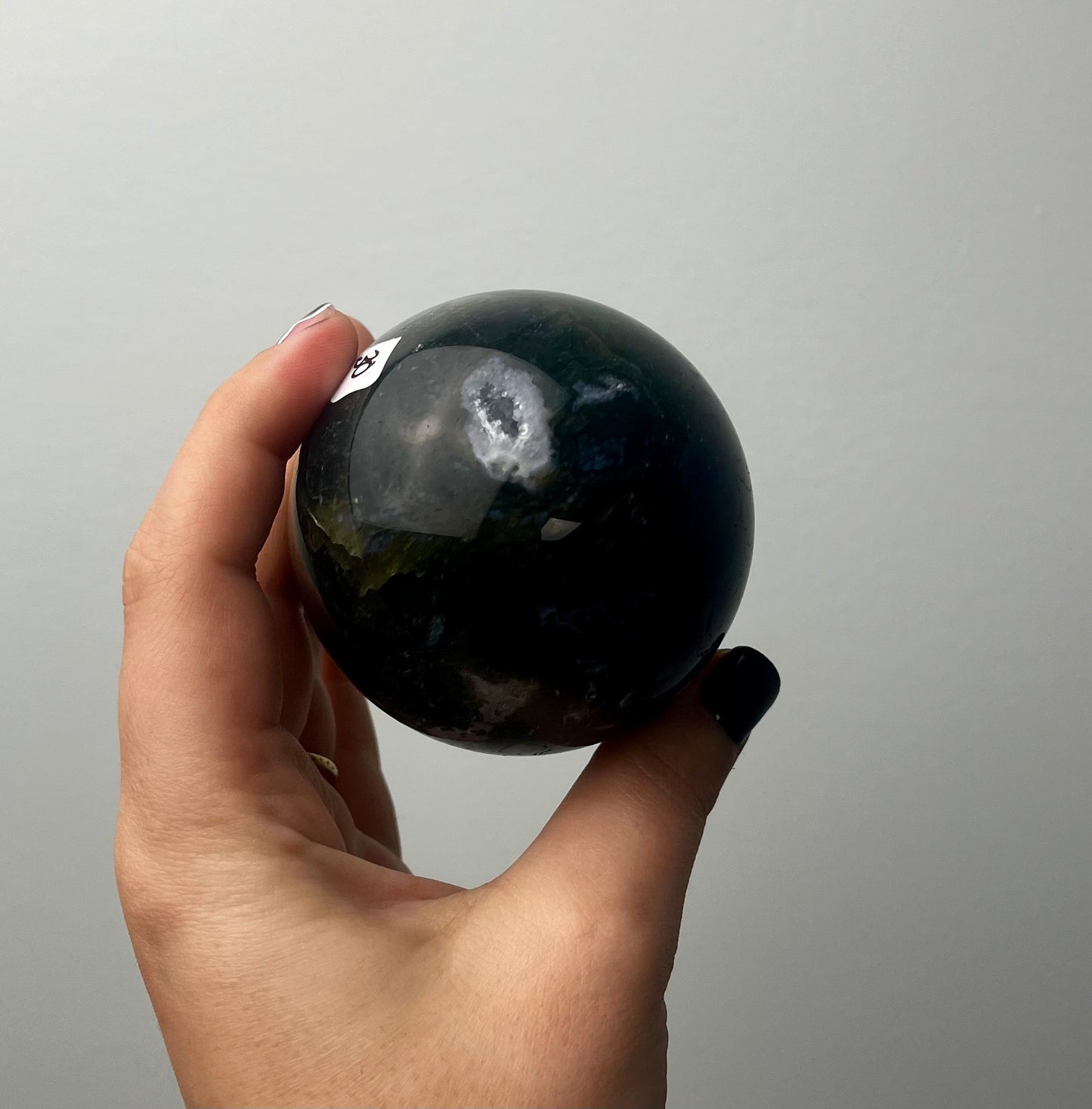 Moss agate sphere