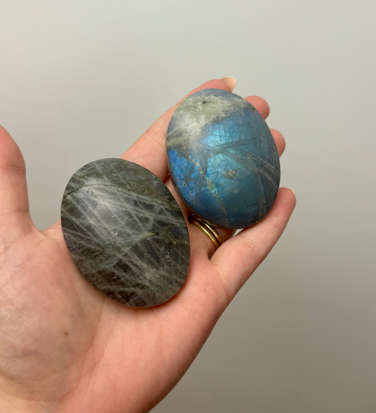 Labradorite palm stones