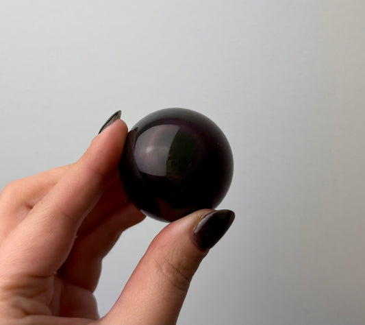 Rainbow obsidian sphere