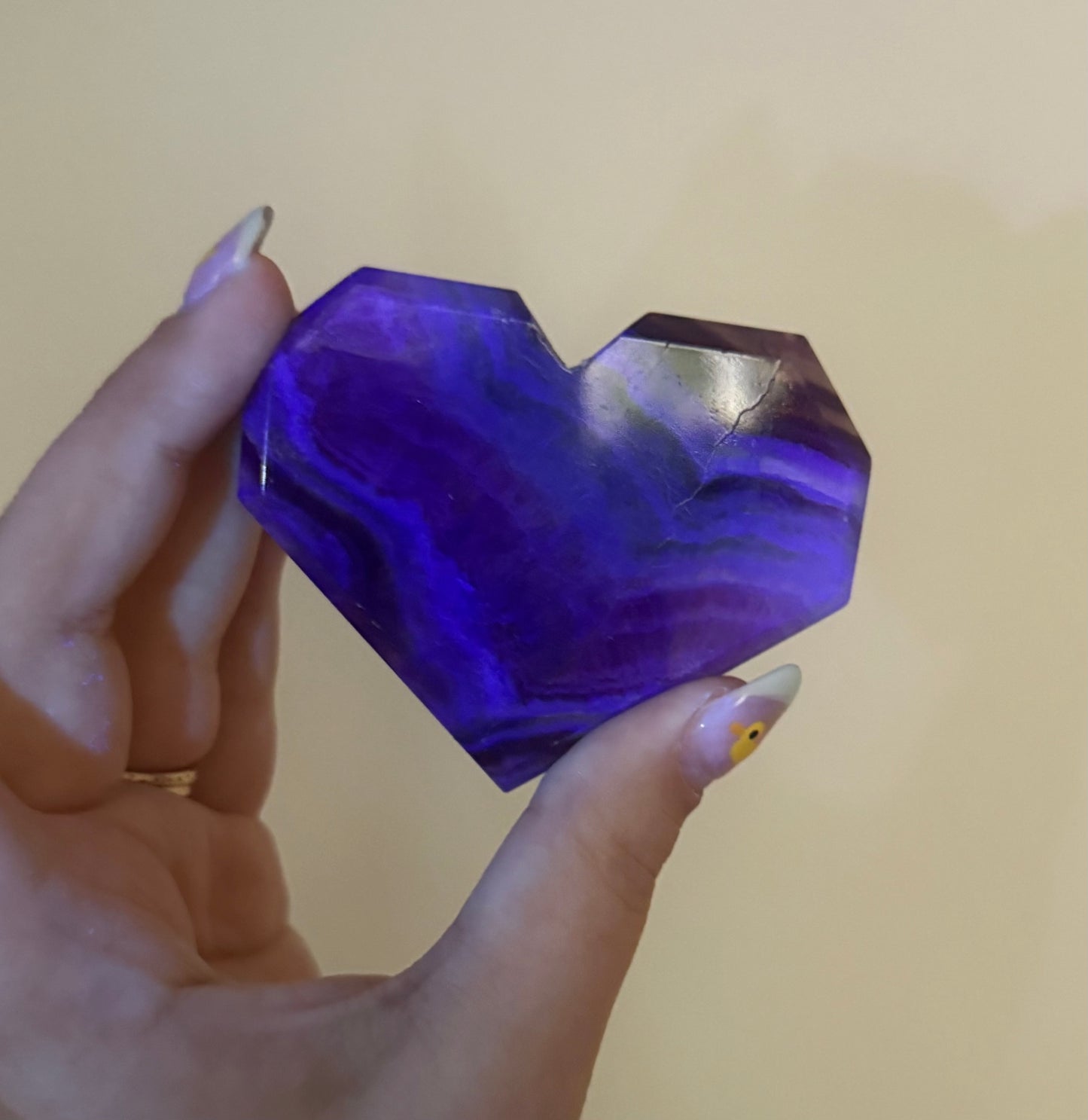 Fluorite heart carving