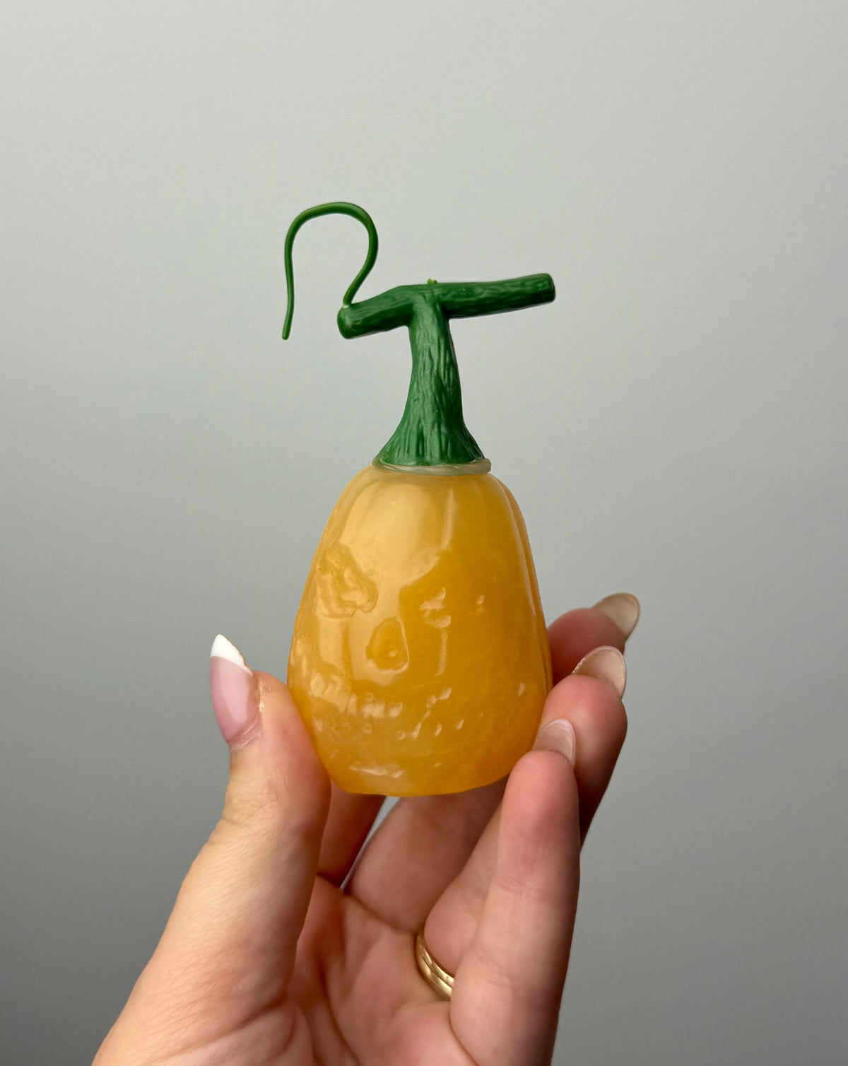 Orange calcite pumpkin carvings