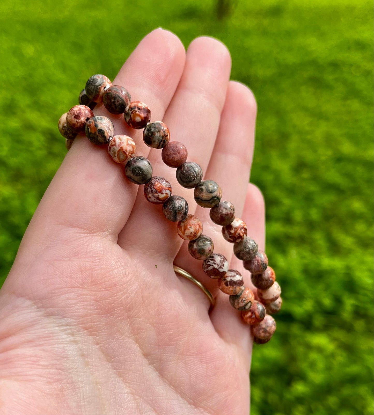 Leopardskin jasper bracelets