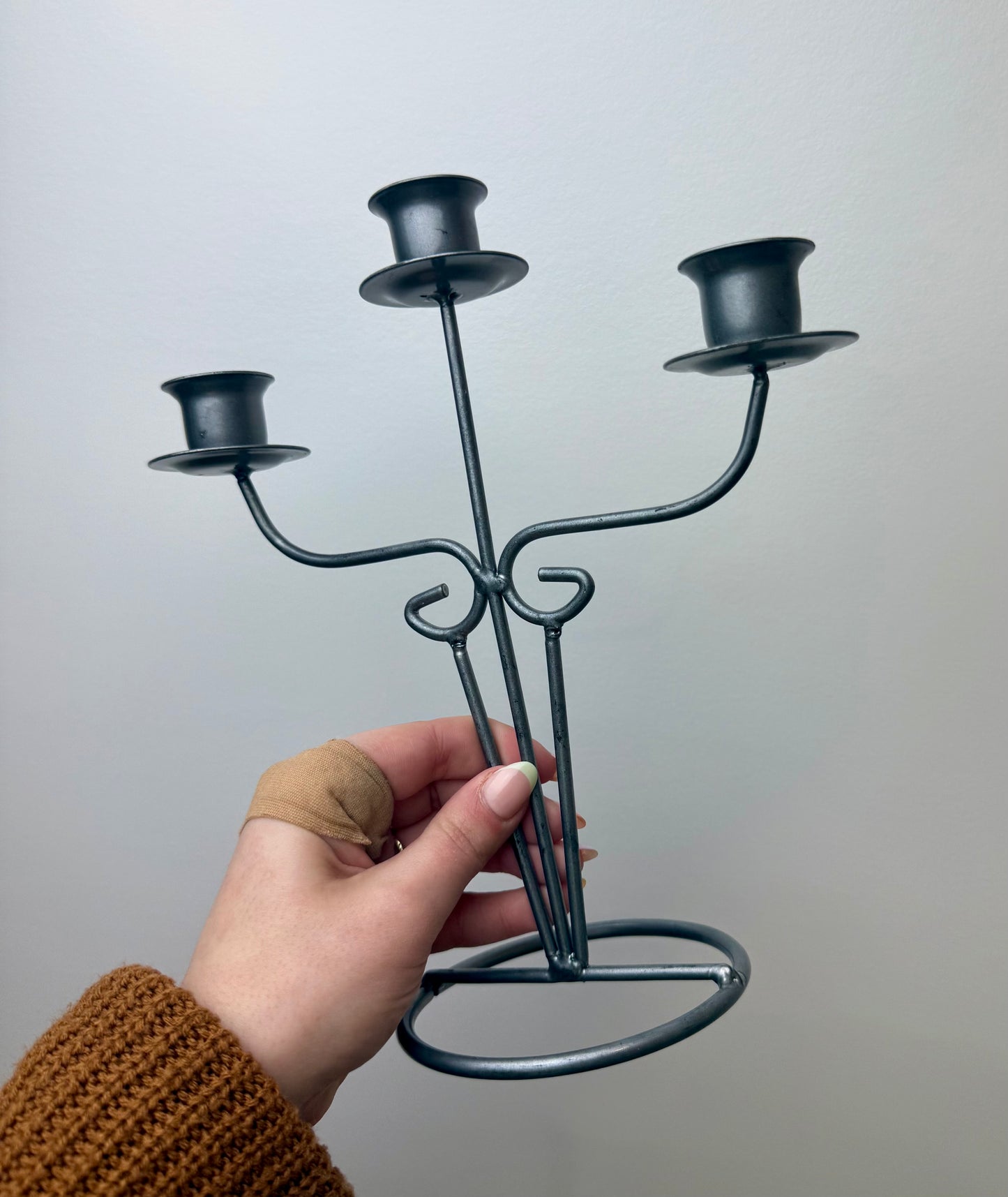 Candle stick holder/sphere stand thrifted find