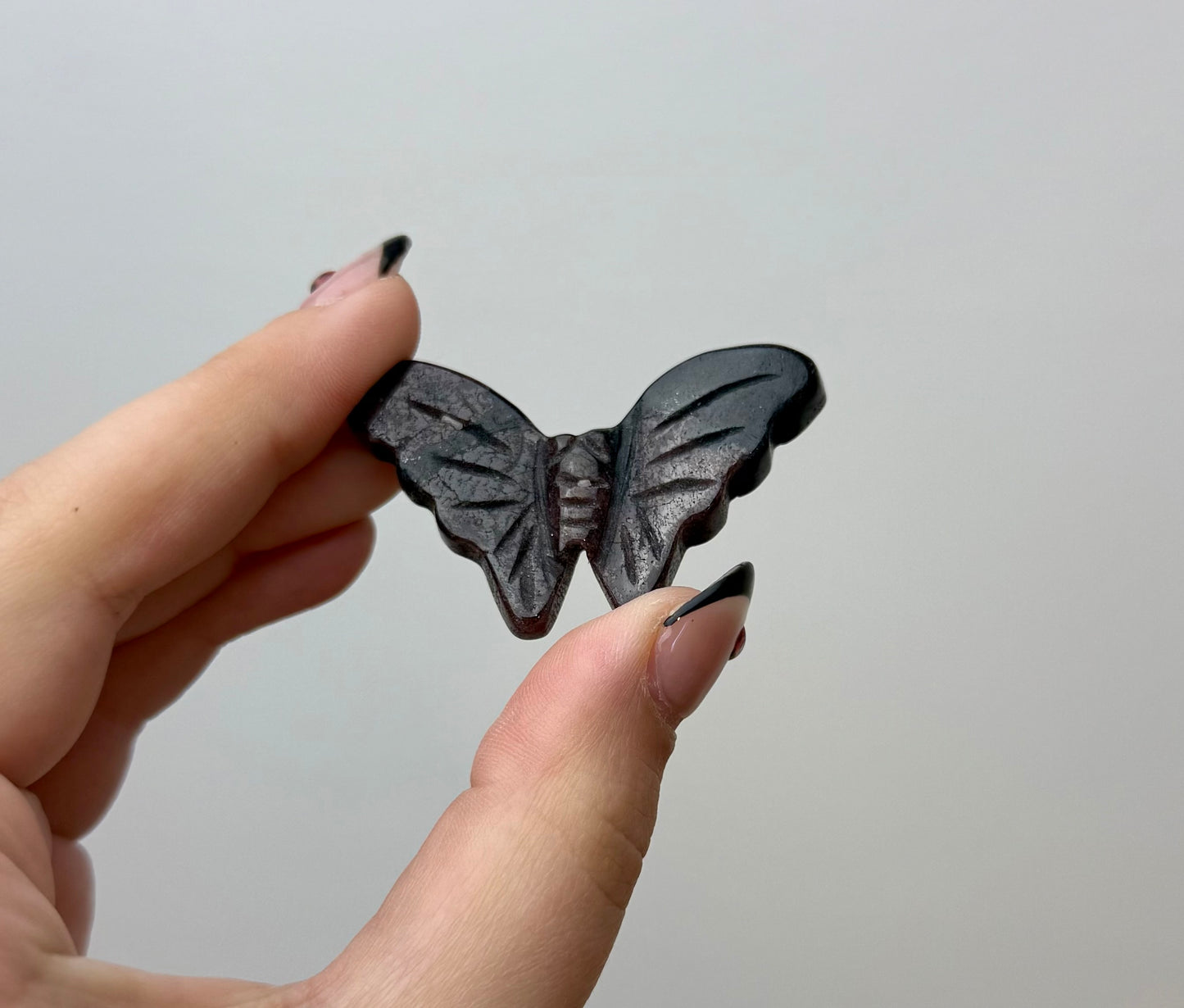 Garnet butterfly carving